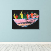 Fruchtsalat lustige Cartoon-Kunst Leinwanddruck (Insitu (Holzboden))