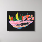 Fruchtsalat lustige Cartoon-Kunst Leinwanddruck (Vorderseite)