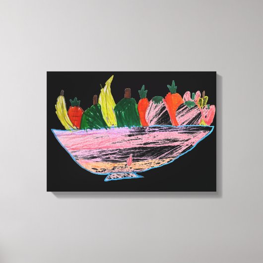 Fruchtsalat lustige Cartoon-Kunst Leinwanddruck (Vorderseite)