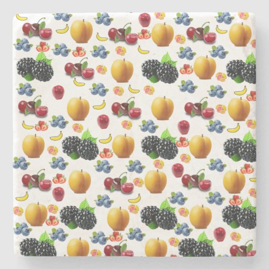 Fruchtsalat Marble Stone Untersetzer (Vorderseite)