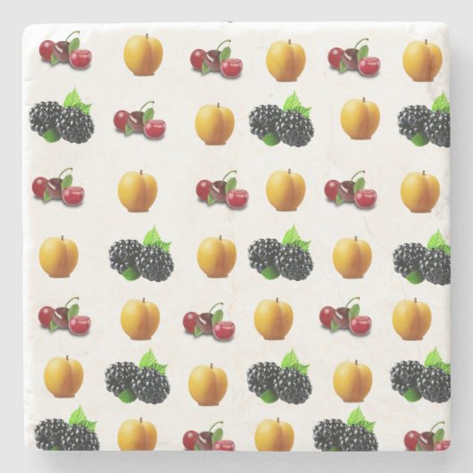 Fruchtsalat Marble Stone Untersetzer (Vorderseite)