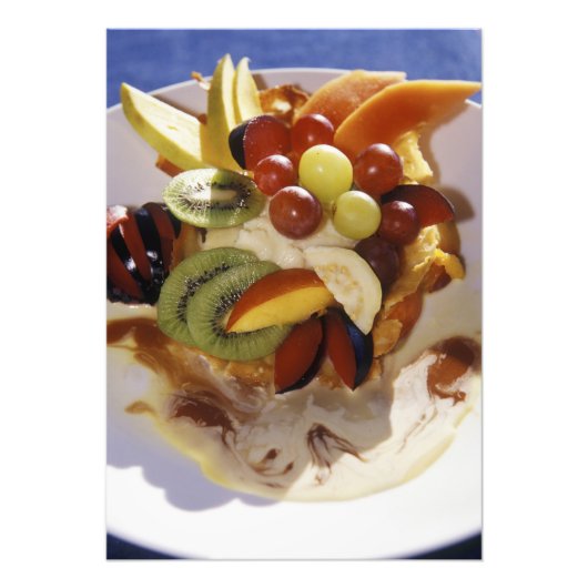 Fruchtsalat mit Eis. Fotodruck (Vorne)