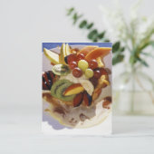 Fruchtsalat mit Eis. Postkarte (Stehend Vorderseite)