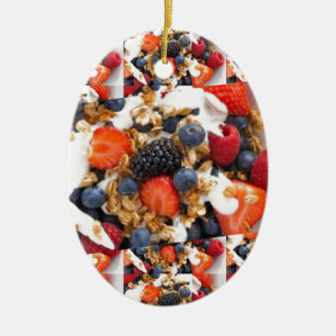 Fruchtsalat-NahrungsmittelKochs-gesunde Keramik Ornament