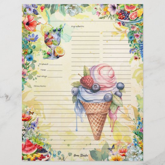 Fruchtsalat Vollrezeptseite (Rückseite)