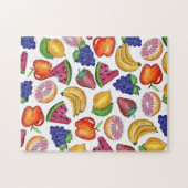 Fruchtsalat Wassermelon Limon Traube Erdbeere Appl Puzzle (Horizontal)