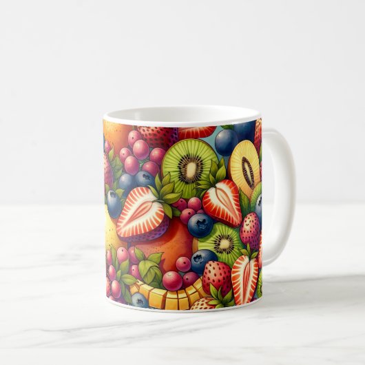 Fruchtsalatmuster - Fruchtkunst Kaffeetasse (VorderseiteRechts)