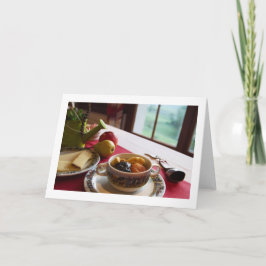 Fruchtschale Frühstück eingeklappte leere Grußkart Karte