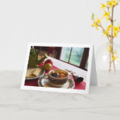 Fruchtschale Frühstück eingeklappte leere Grußkart Karte (Gelbe Blume)