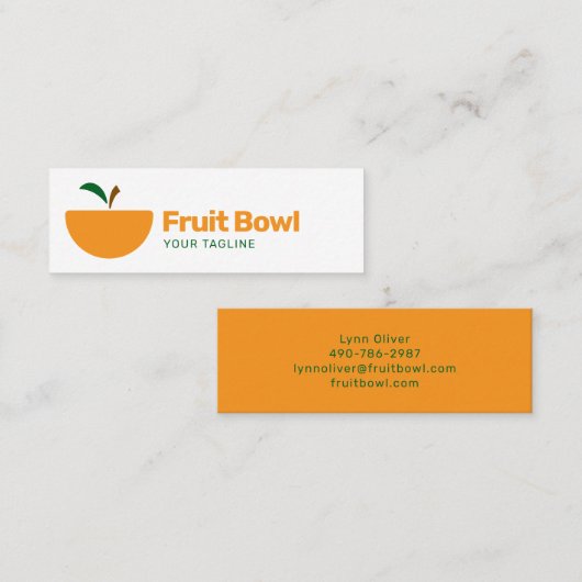 Fruchtschale-Logo | Frische Lebensmittel- oder Saf Mini Visitenkarte (Vorne/Hinten)