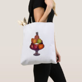 Fruchtschale mit Ständer auf Weiß Tasche (Von Nahem)
