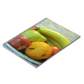 Fruchtschale, Orange, Apfel, Birne, Notizblock (Linke Seite)