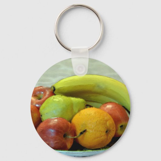 Fruchtschale, Orange, Apfel, Birne, Schlüsselanhänger (Vorderseite)