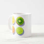 Fruchtscheiben Pop Art Kaffeetasse (Vorderseite Links)