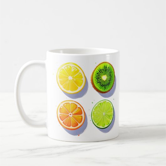 Fruchtscheiben Pop Art Kaffeetasse (Links)