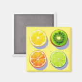 Fruchtscheiben Pop Art Magnet (Vorderseite/Rückseite)