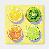 Fruchtscheiben Pop Art Magnet (Vorne)