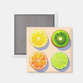 Fruchtscheiben Pop Art Magnet (Vorderseite/Rückseite)