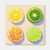 Fruchtscheiben Pop Art Magnet (Vorne)