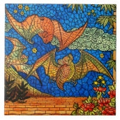 Fruchtschlaufe Vintag verklebte Glasmosaike Fliese (Vorderseite)