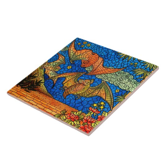 Fruchtschlaufe Vintag verklebte Glasmosaike Fliese (Seite)