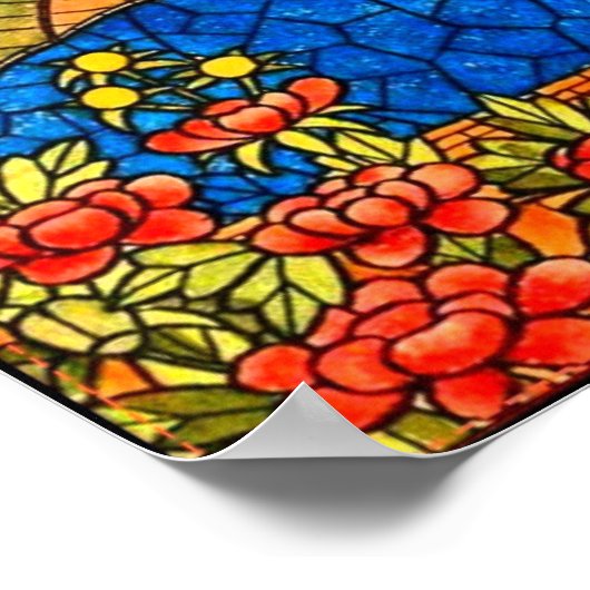 Fruchtschlaufe Vintag verklebte Glasmosaike Poster (Ecke)