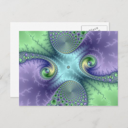 Fruchtschleifen - Fraktal Postkarte (Vorne/Hinten)