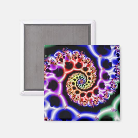 Fruchtschleifen | Rainbow Fraktal Art Magnet (Vorderseite/Rückseite)