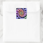 Fruchtschleifen | Rainbow Fraktal Art Quadratischer Aufkleber (Tasche)