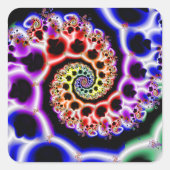 Fruchtschleifen | Rainbow Fraktal Art Quadratischer Aufkleber (Vorderseite)