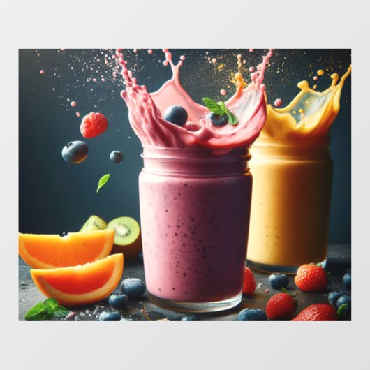 Fruchtsmoothies Fensteraufkleber (Blatt)