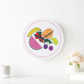 Fruchtsommer, Cool, Spaß Große Wanduhr (Zuhause)
