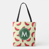 Fruchtsommer Red Watermelon Muster Monogram Tasche (Rückseite)