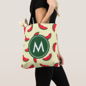 Fruchtsommer Red Watermelon Muster Monogram Tasche (Von Nahem)