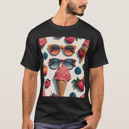 Fruchtsommer - Sonnenblumen und Berries T-Shirt (Vorderseite)
