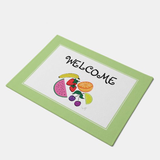 Fruchtsommer, Spaß, Cool Fußmatte (Schrägansicht)