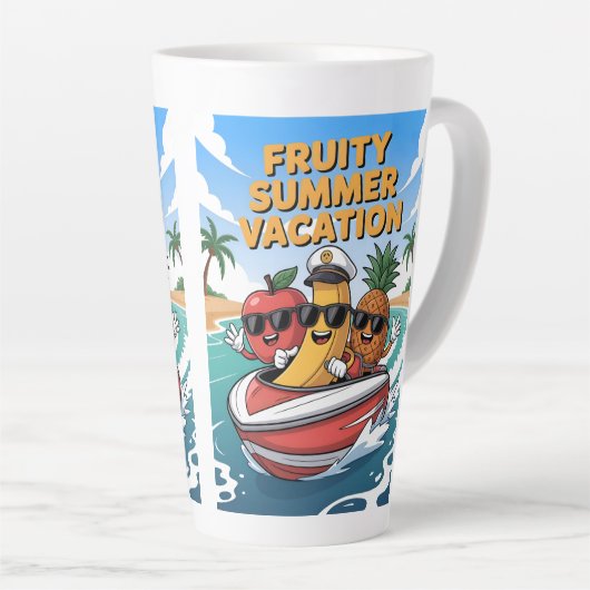 Fruchtsommer Urlaub Latte Tasse (Rechte Ecke)