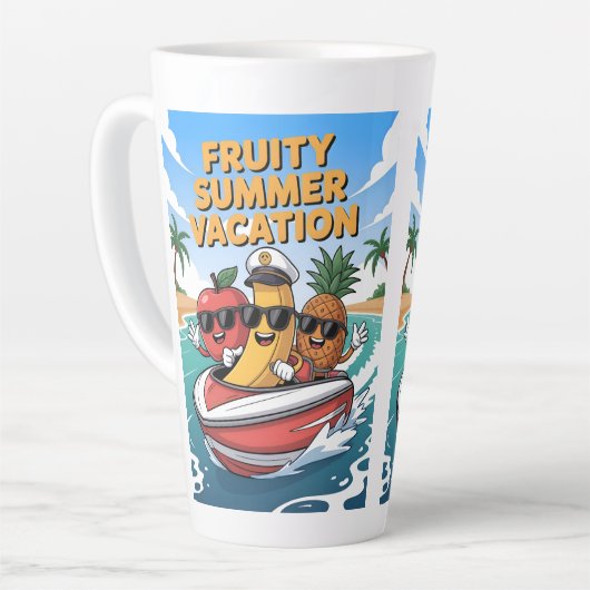 Fruchtsommer Urlaub Latte Tasse (Linke Ecke)