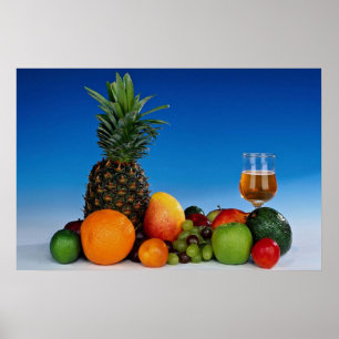Fruchtsorten und Saft Poster