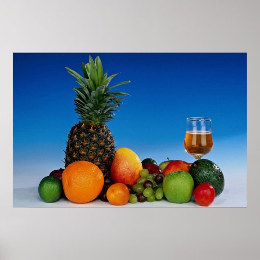 Fruchtsorten und Saft Poster (Vorne)
