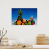 Fruchtsorten und Saft Poster (Küche)