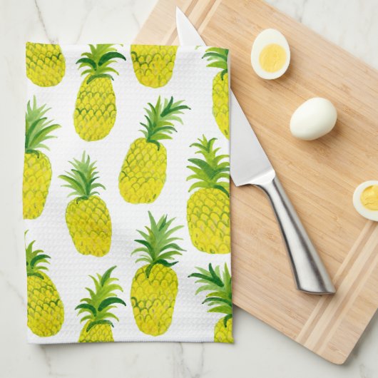 Fruchtspass Ananas Aquarelltuch Geschirrtuch (Viertel Falte)