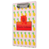 Fruchtspass Ananas Sonnenmilch-Monogramm Klemmbrett (Links)