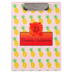 Fruchtspass Ananas Sonnenmilch-Monogramm Klemmbrett