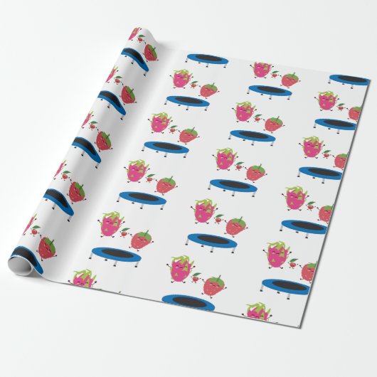 Fruchtspringen auf Trampolin Geschenkpapier (Ungerollt)