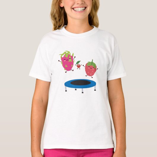 Fruchtspringen auf Trampolin T-Shirt (Vorderseite)