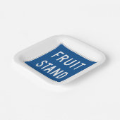 Fruchtstand Road Sign Pappteller (Gewinkelt)