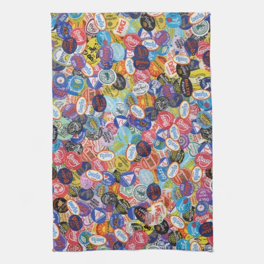 Fruchtstickermontage-Muster Geschirrtuch (Vertikal)