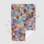 Fruchtstickermontage-Muster Golfhandtuch (Insitu)