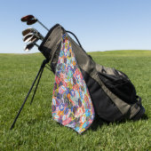 Fruchtstickermontage-Muster Golfhandtuch (Gras)